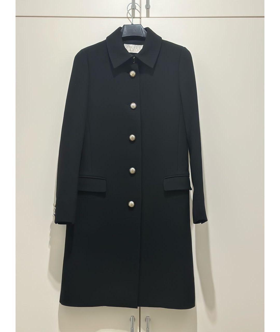 CHLOE Черное шерстяное пальто, фото 9