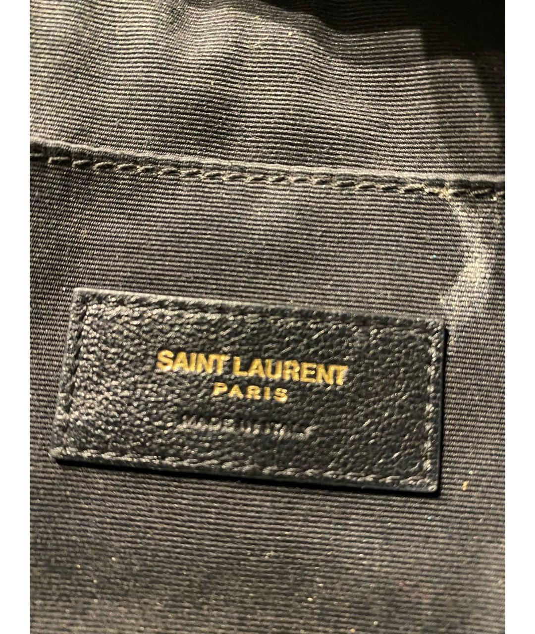 SAINT LAURENT Черная кожаная поясная сумка, фото 5