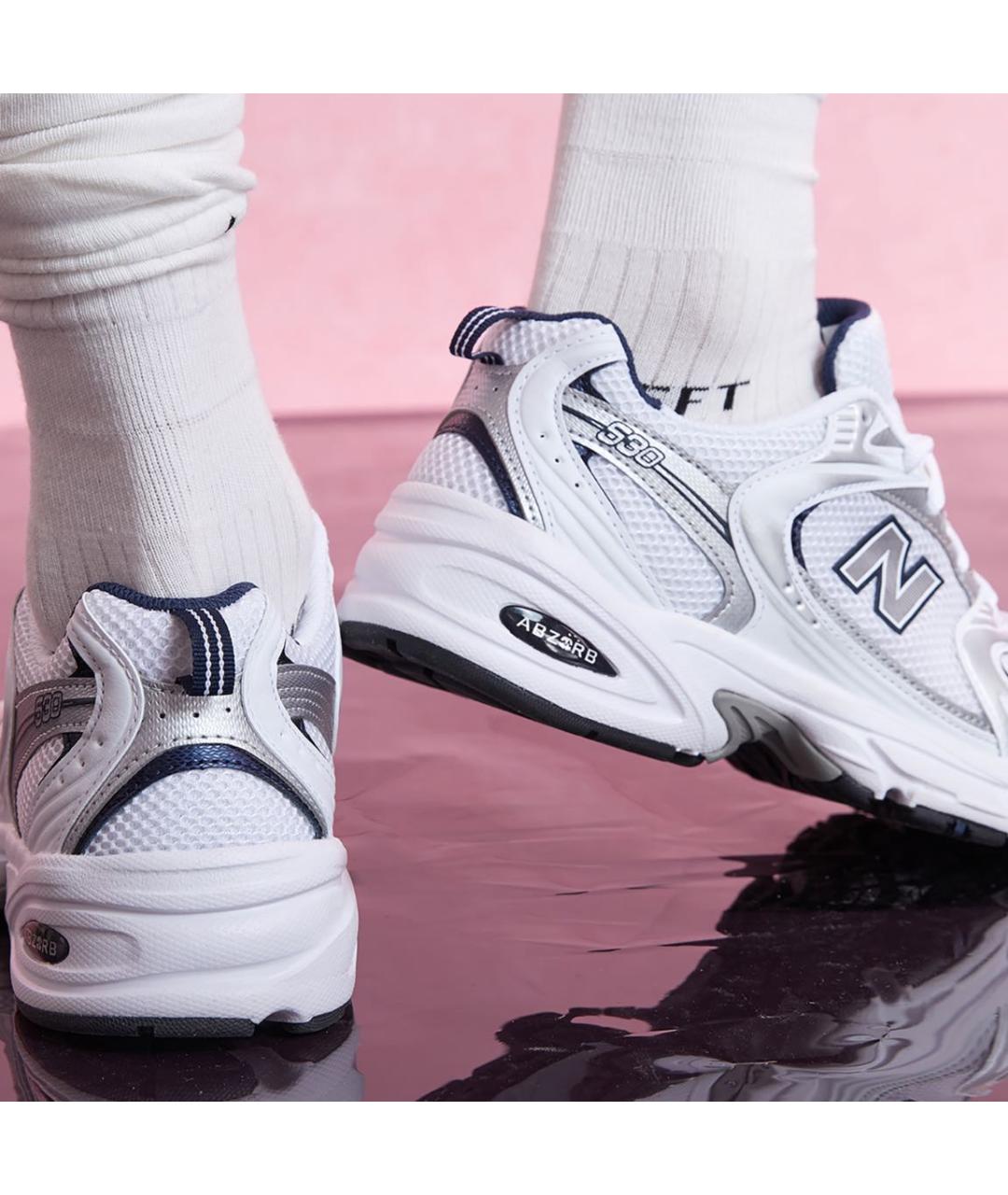NEW BALANCE Темно-синие текстильные кроссовки, фото 5
