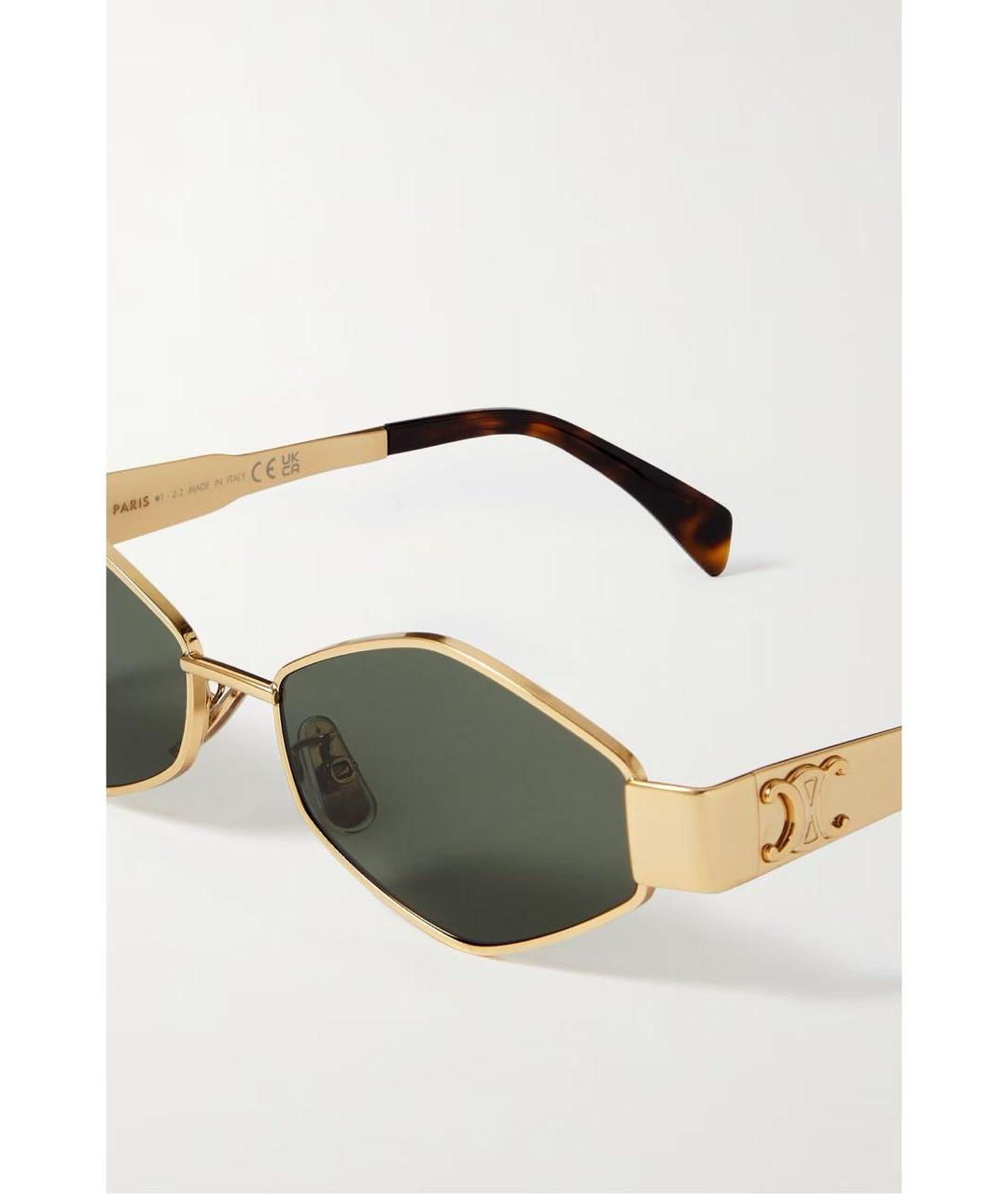 CELINE PRE-OWNED Золотые солнцезащитные очки, фото 3