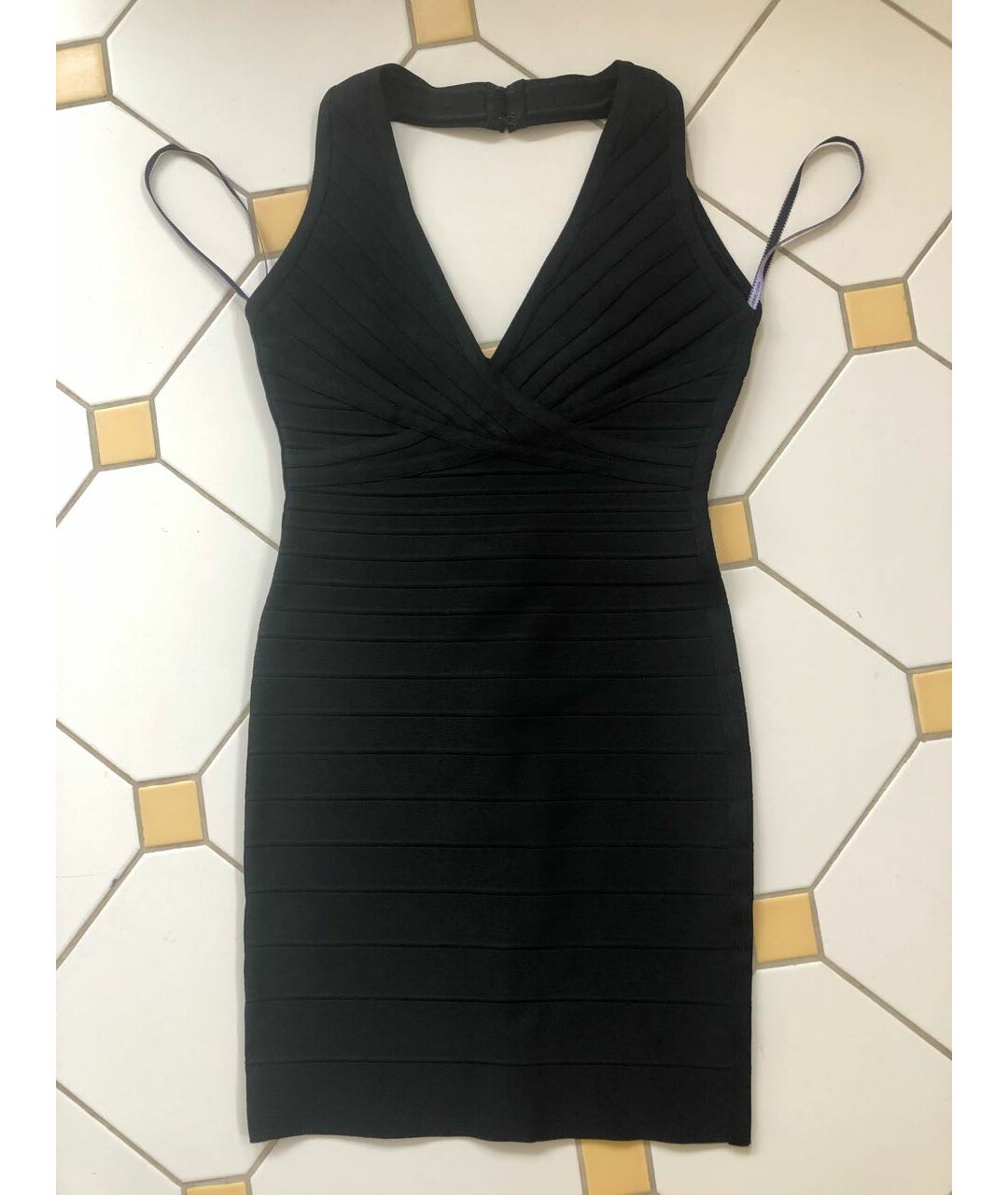 HERVE LEGER Черное вискозное коктейльное платье, фото 5