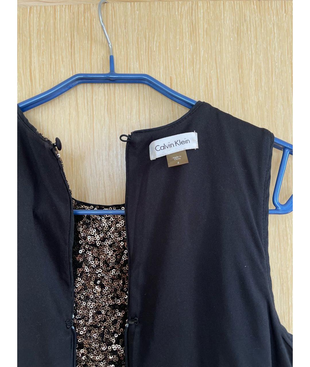 CALVIN KLEIN Черное полиэстеровое коктейльное платье, фото 3