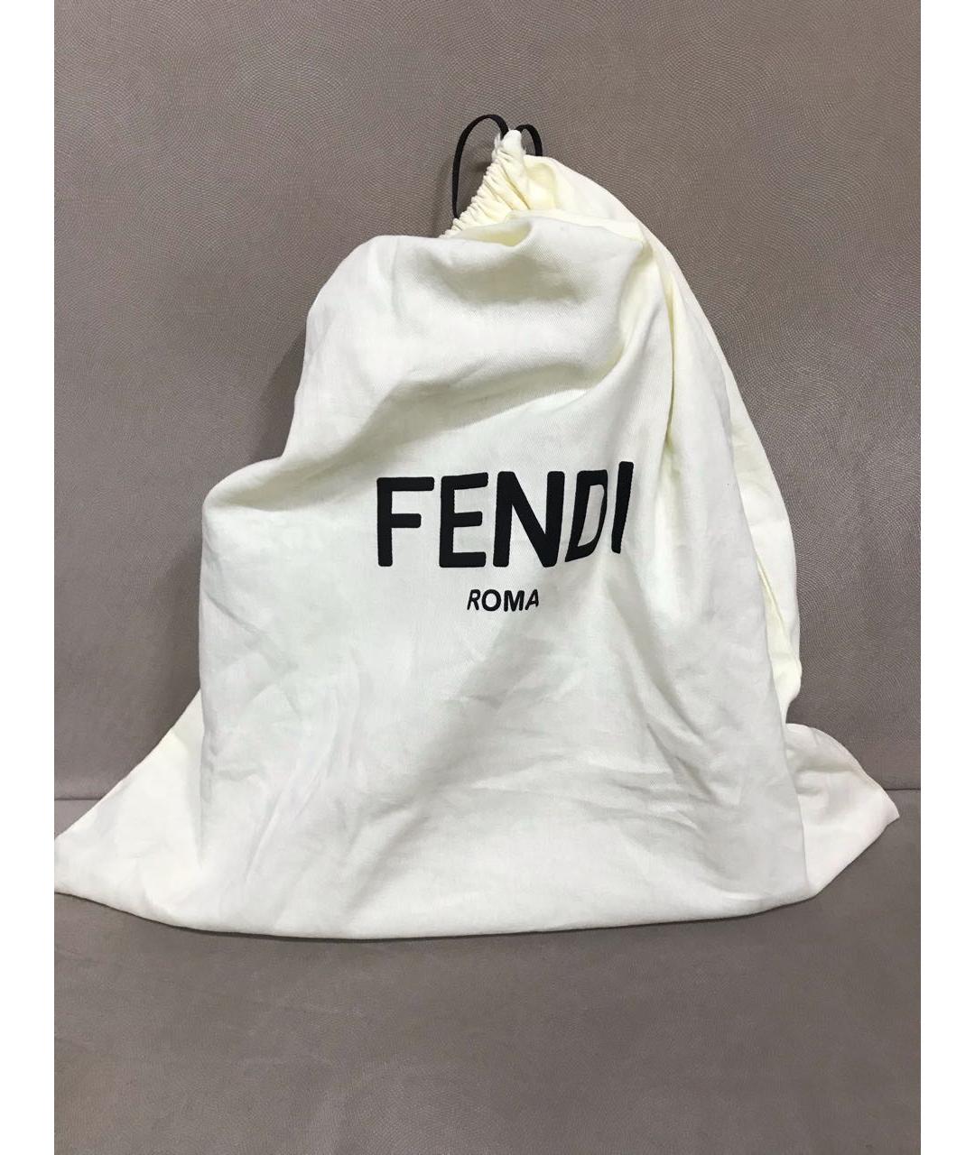 FENDI Салатовая кожаная сумка с короткими ручками, фото 6