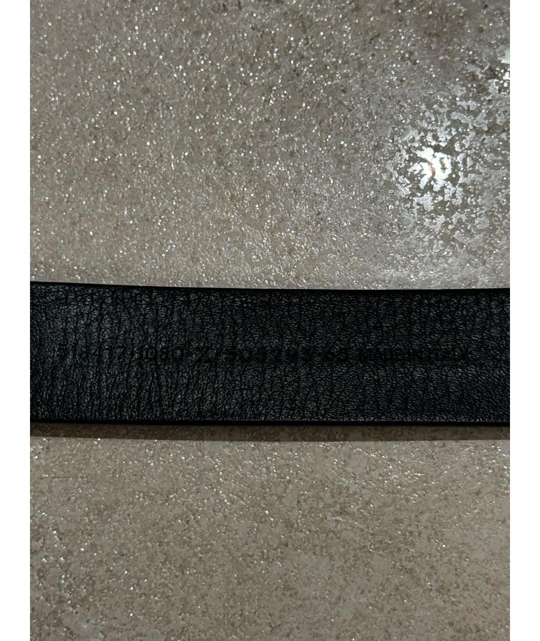 BALENCIAGA Черный кожаный ремень, фото 4