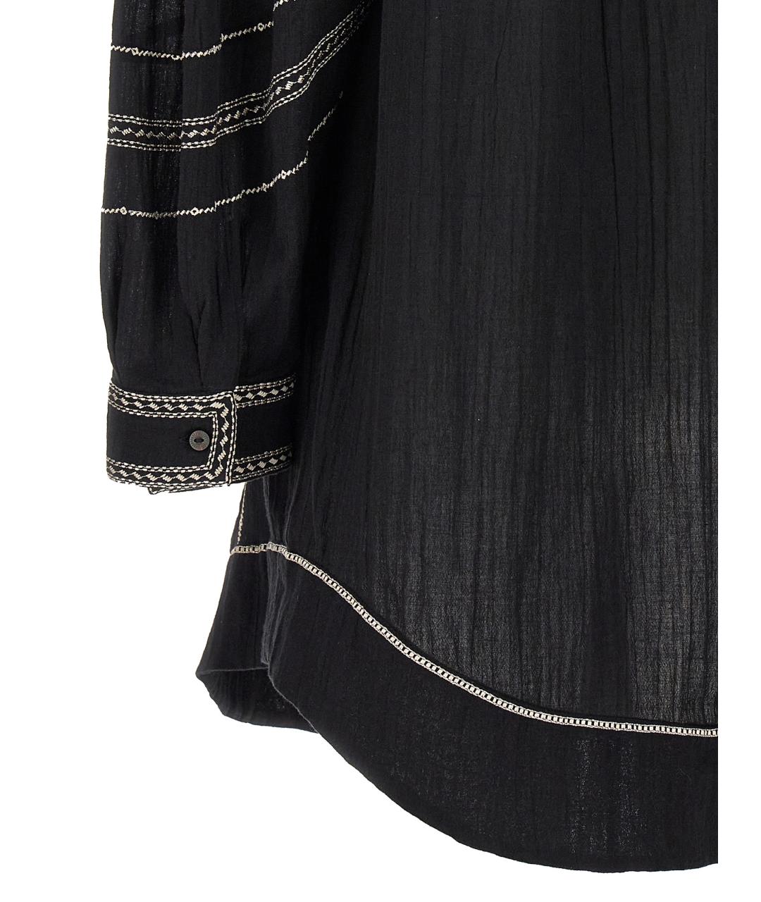 ISABEL MARANT ETOILE Черное хлопковое повседневное платье, фото 4