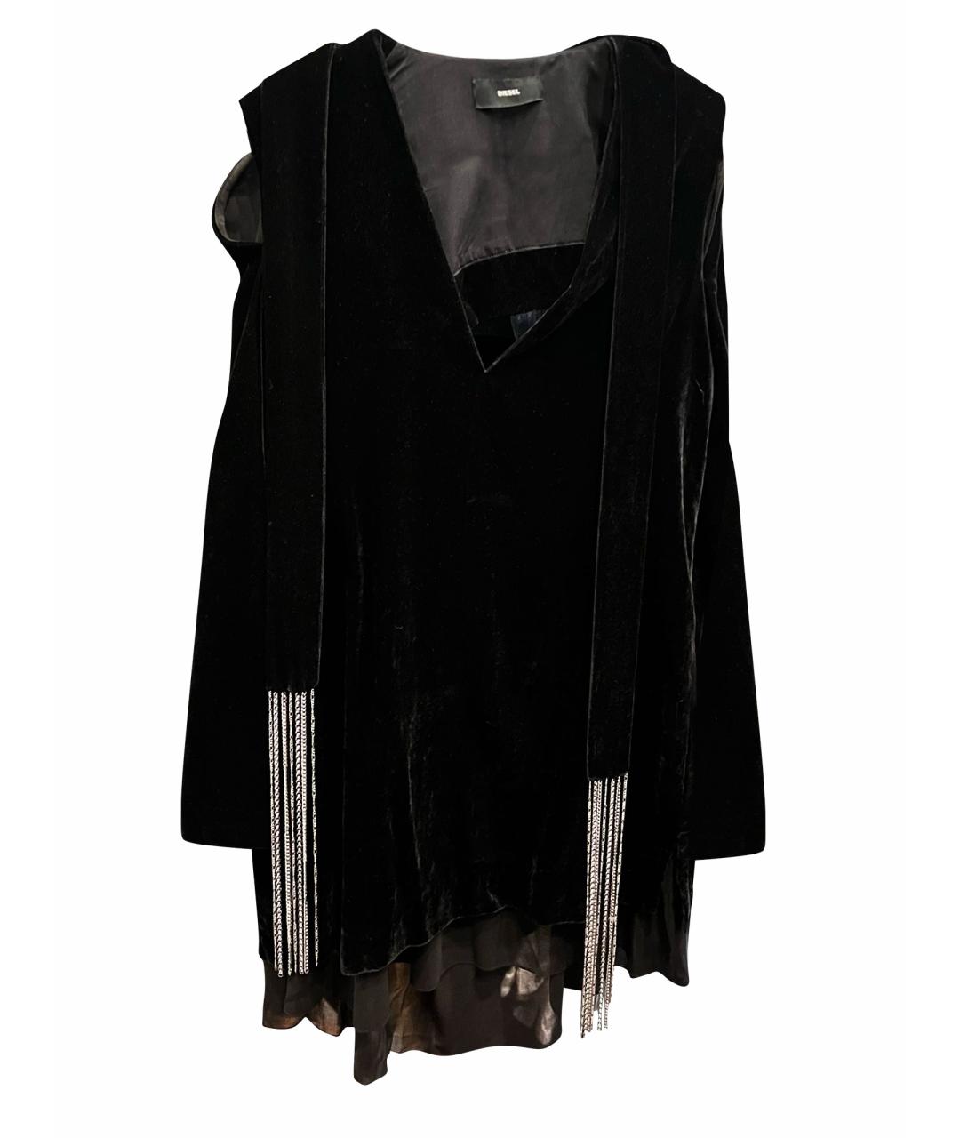 DIESEL Черное бархатное платье, фото 1