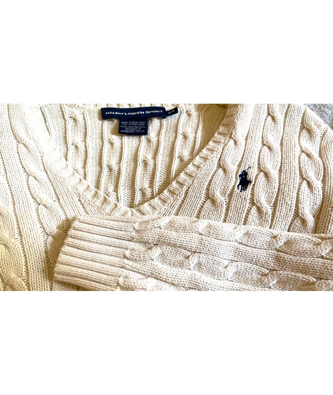 POLO RALPH LAUREN Белый хлопковый джемпер / свитер, фото 5