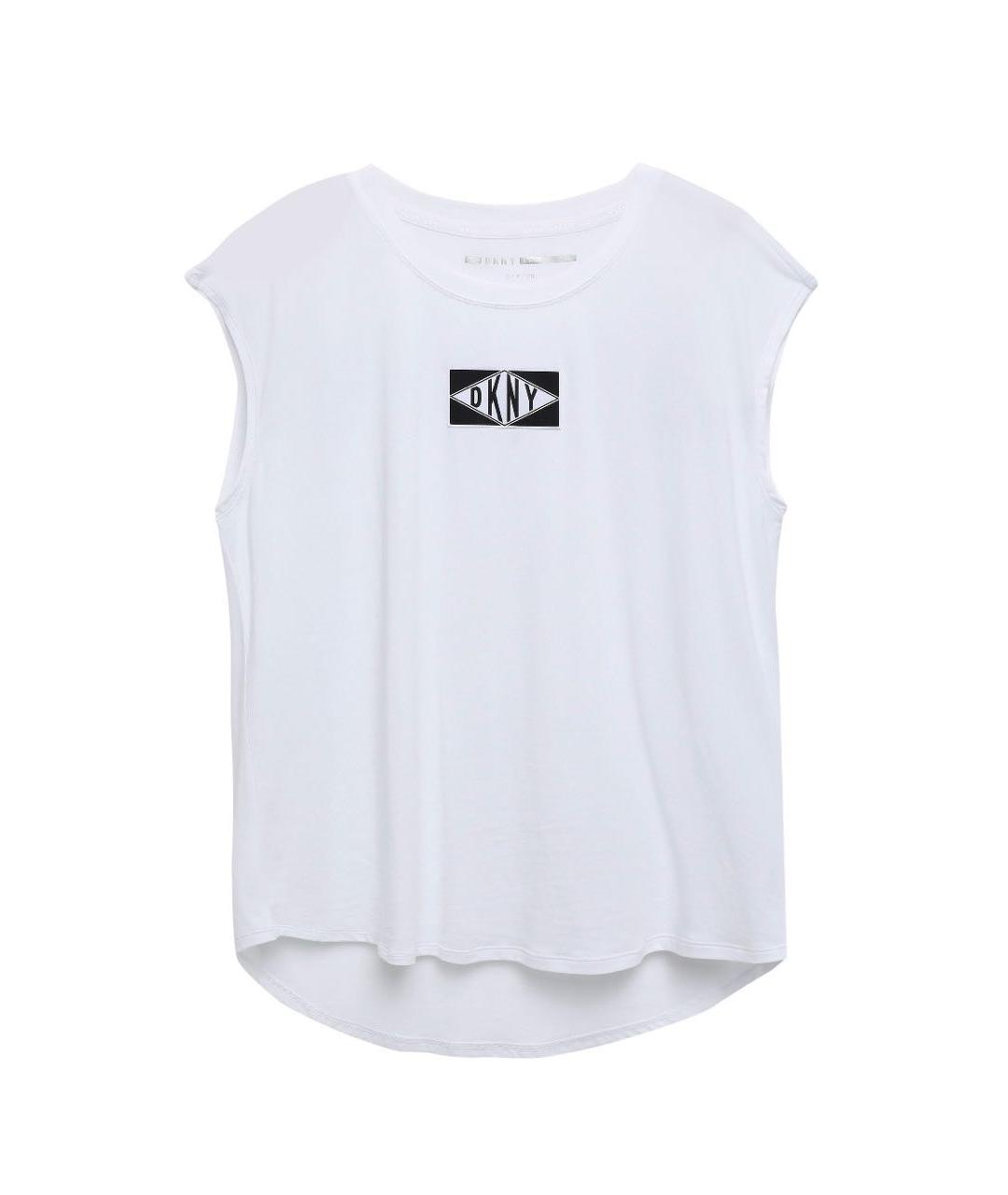 DKNY Белая хлопко-эластановая футболка, фото 1