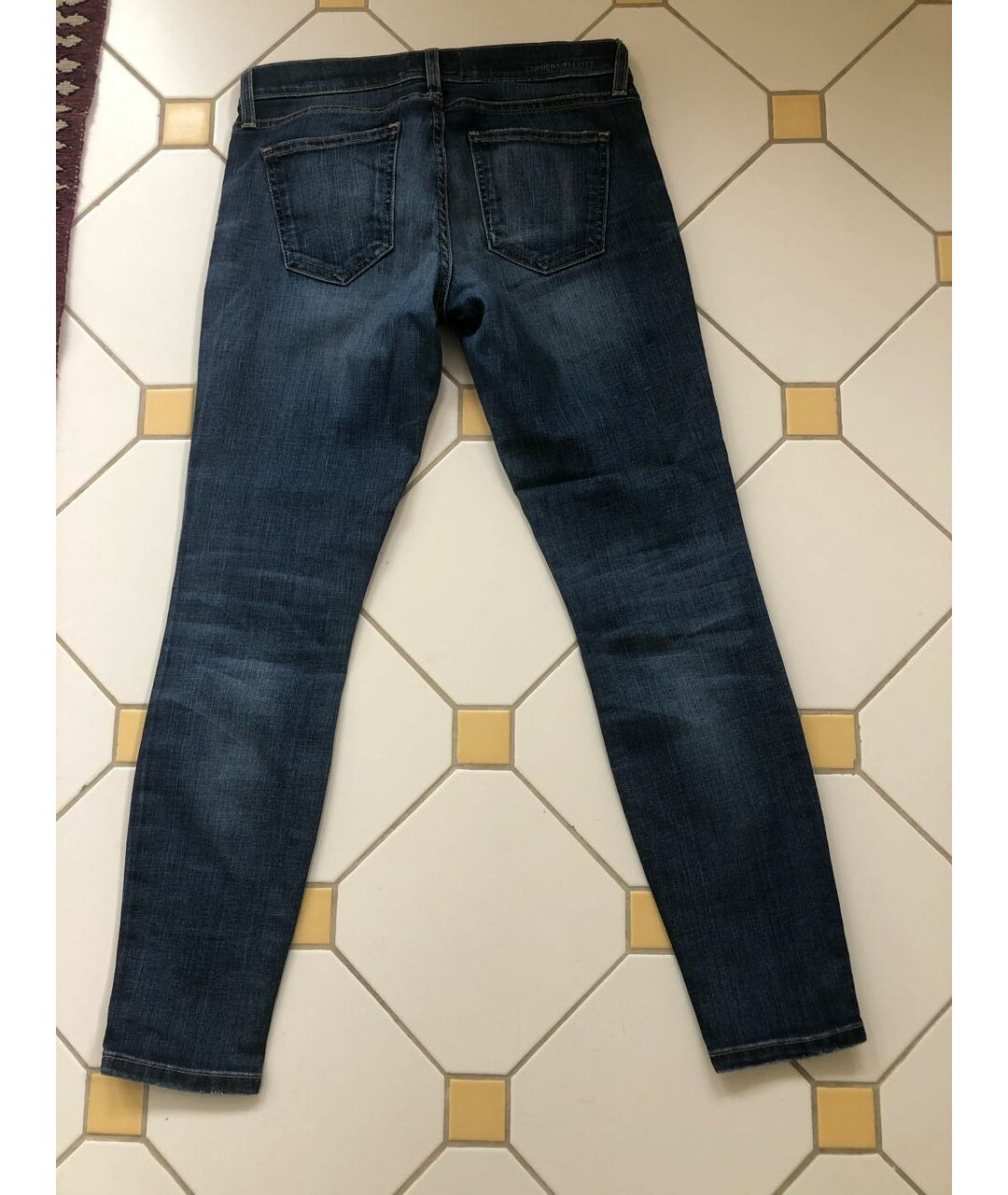 CURRENT/ELLIOTT Синие хлопко-эластановые джинсы слим, фото 2