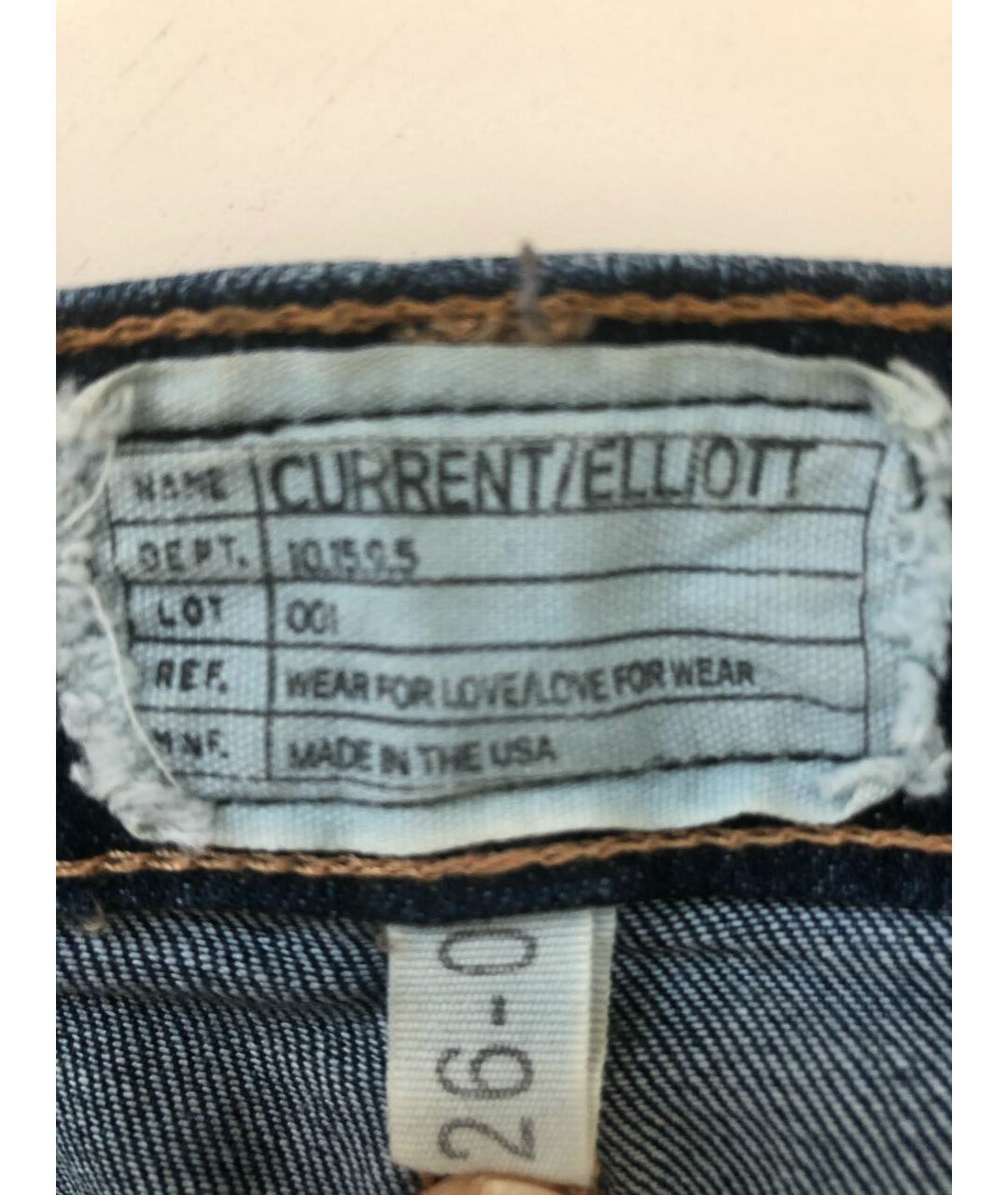 CURRENT/ELLIOTT Синие хлопко-эластановые джинсы слим, фото 3