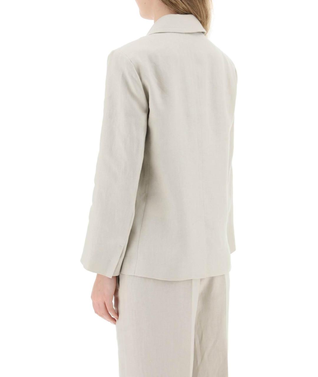 'S MAX MARA Серый льняной жакет/пиджак, фото 5