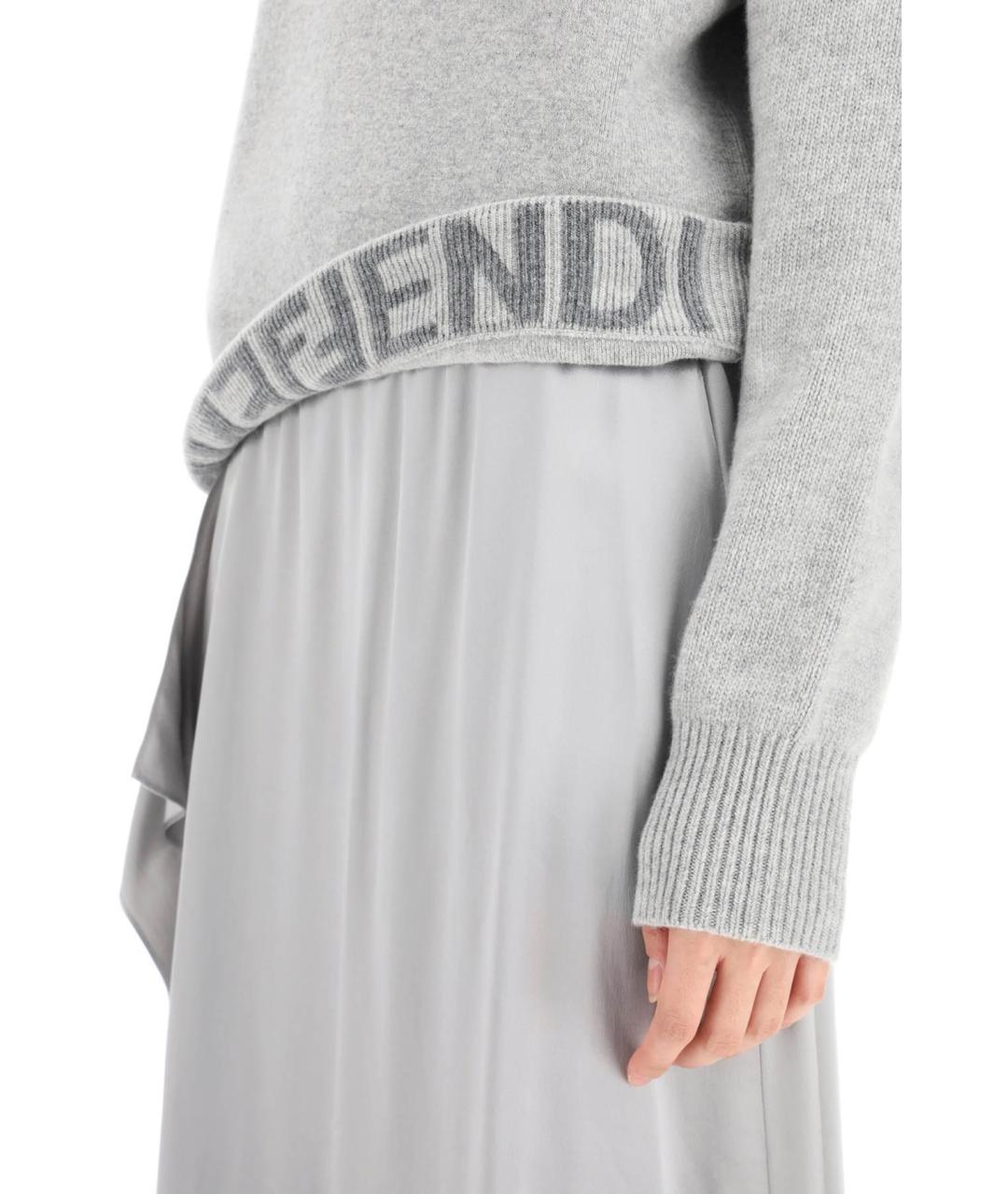 FENDI Серый шерстяной джемпер / свитер, фото 6