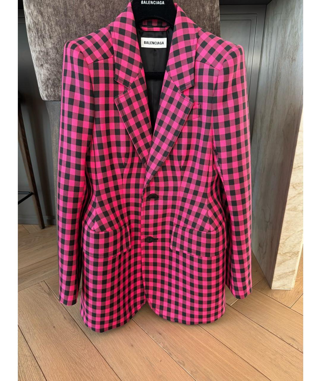 BALENCIAGA Розовый полиэстеровый жакет/пиджак, фото 3