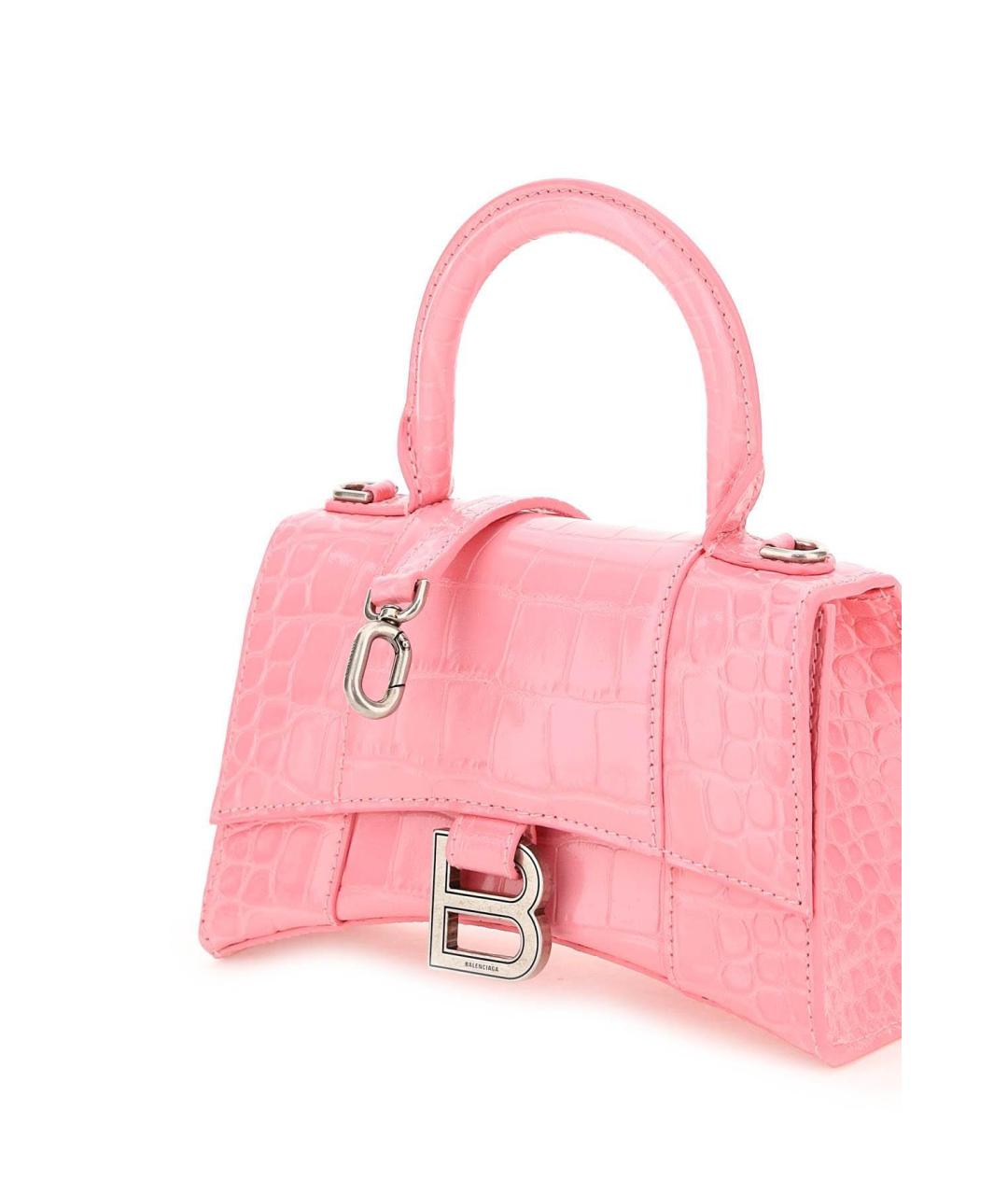 BALENCIAGA Розовая кожаная сумка с короткими ручками, фото 6