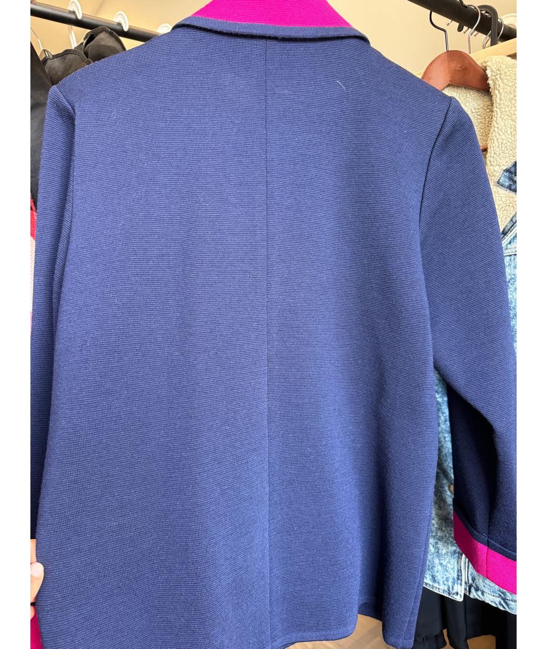 SAINT LAURENT Темно-синий шерстяной жакет/пиджак, фото 2