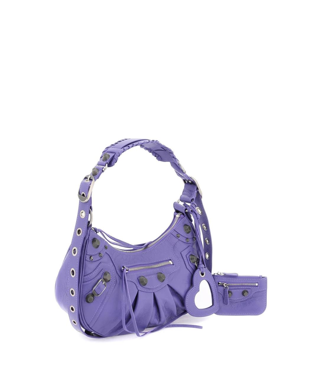 BALENCIAGA Фиолетовая кожаная сумка через плечо, фото 4