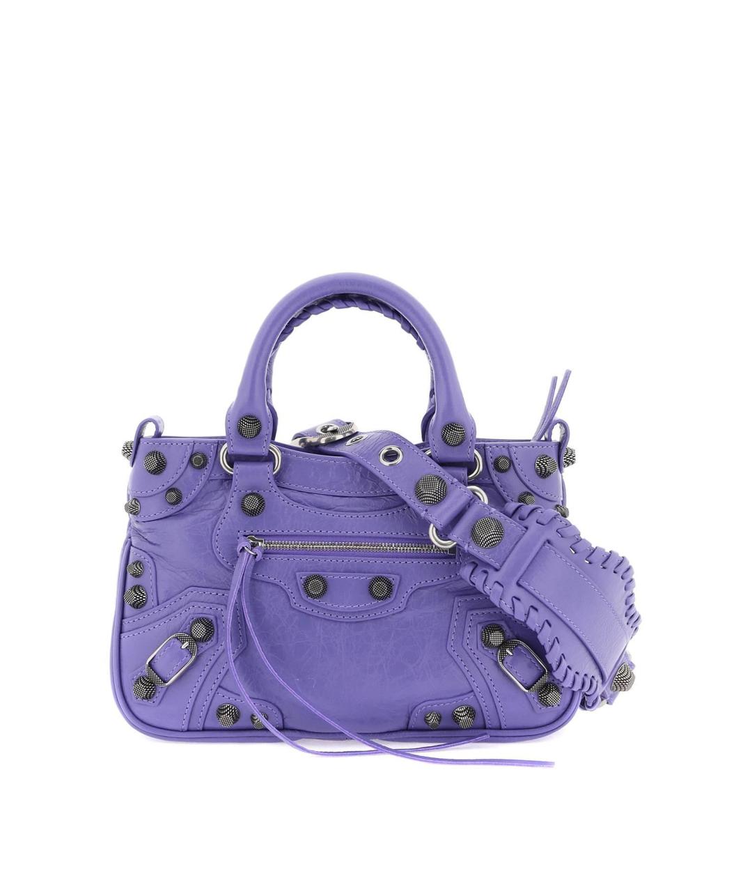 BALENCIAGA Фиолетовая кожаная сумка тоут, фото 1
