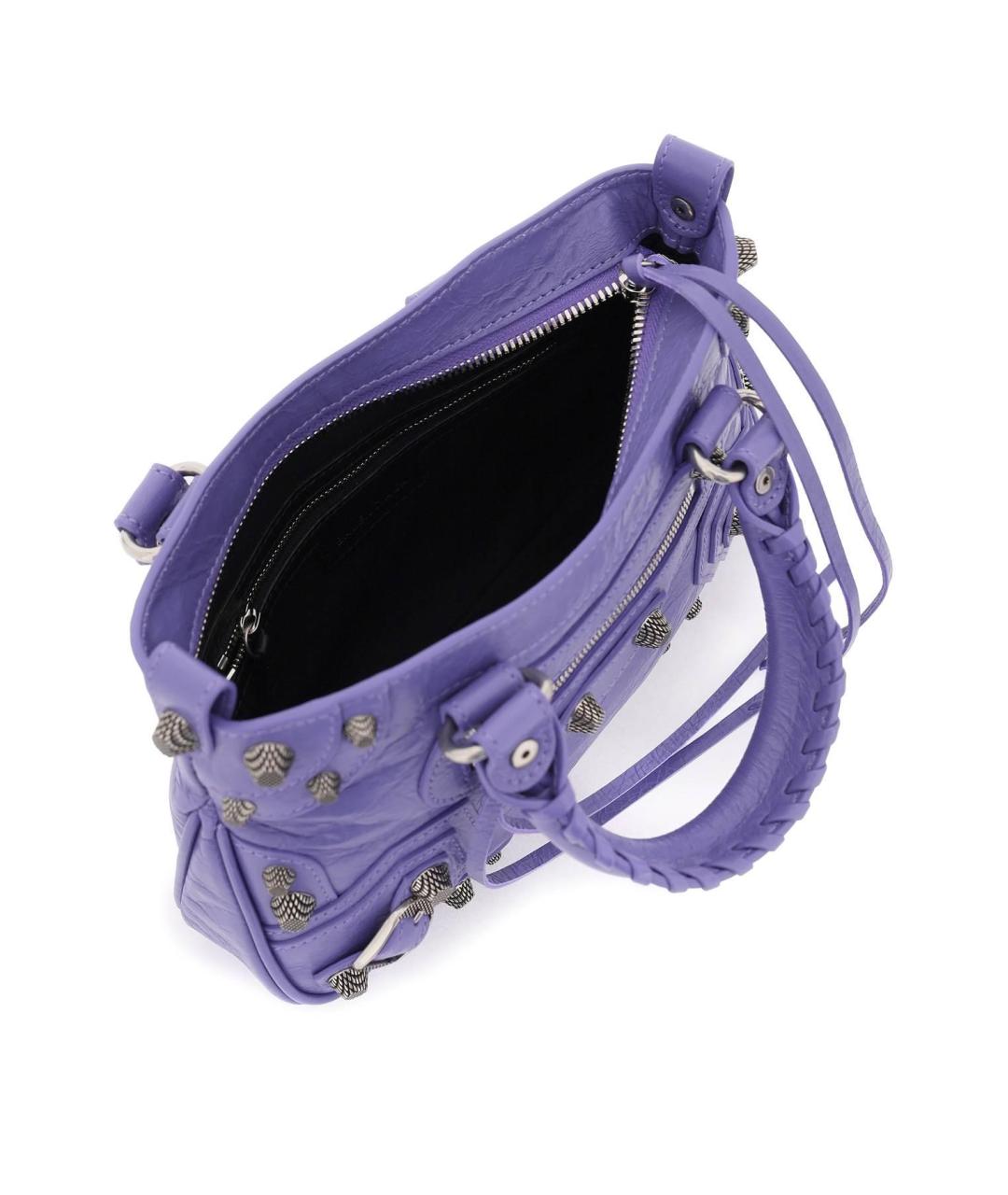 BALENCIAGA Фиолетовая кожаная сумка тоут, фото 5