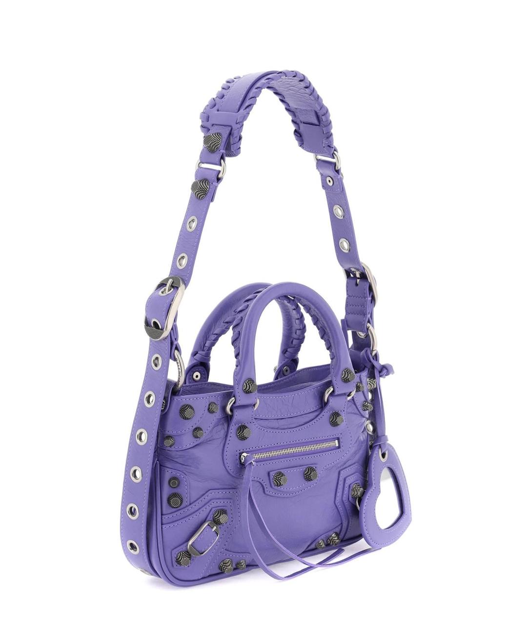 BALENCIAGA Фиолетовая кожаная сумка тоут, фото 4