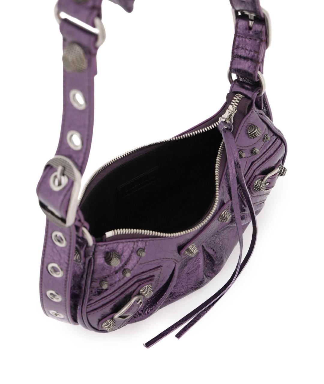 BALENCIAGA Фиолетовая кожаная сумка через плечо, фото 5