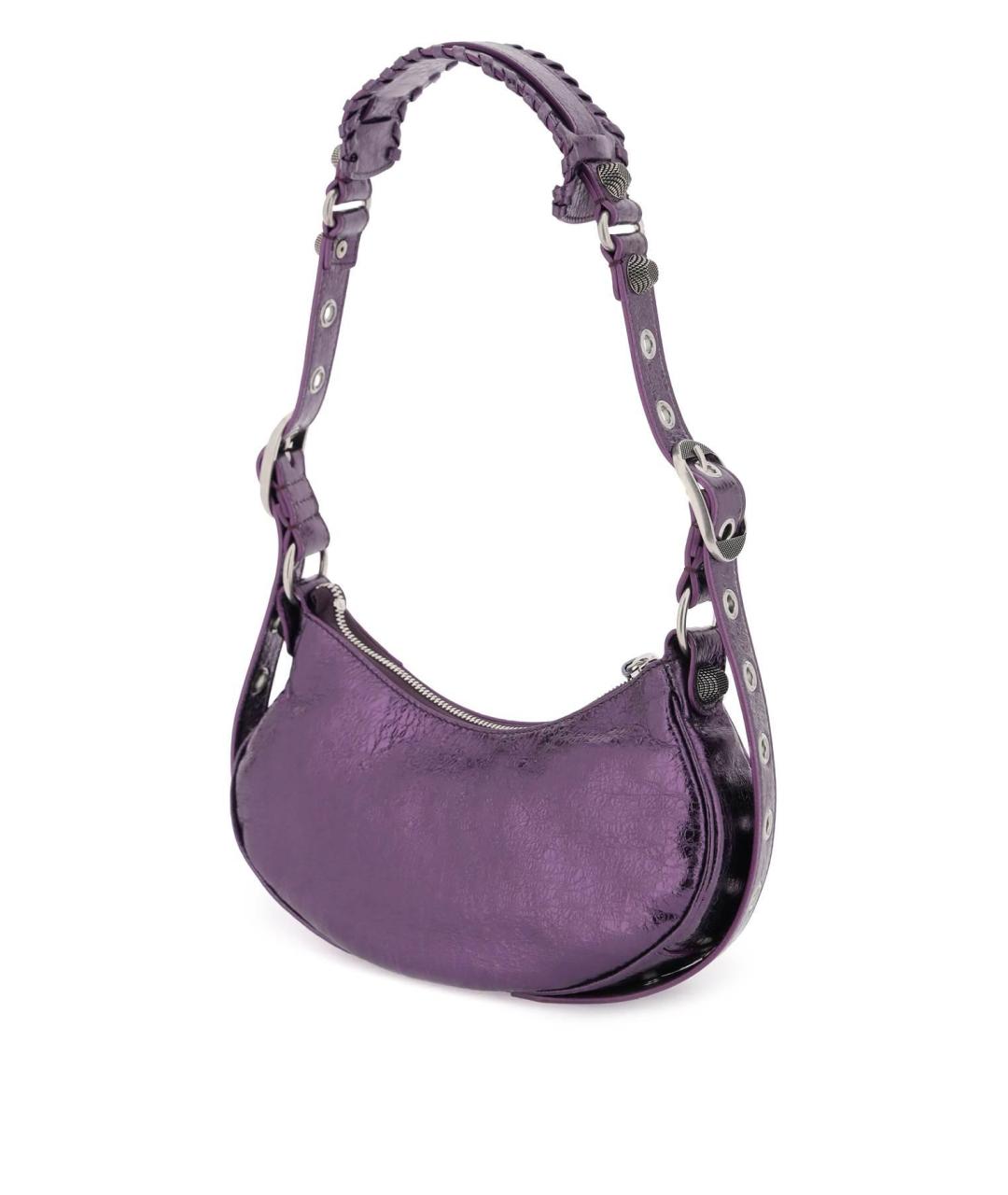 BALENCIAGA Фиолетовая кожаная сумка через плечо, фото 3
