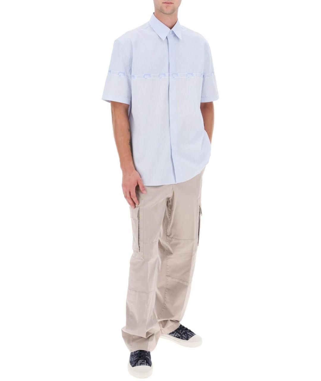 FENDI Голубая хлопковая кэжуал рубашка, фото 3