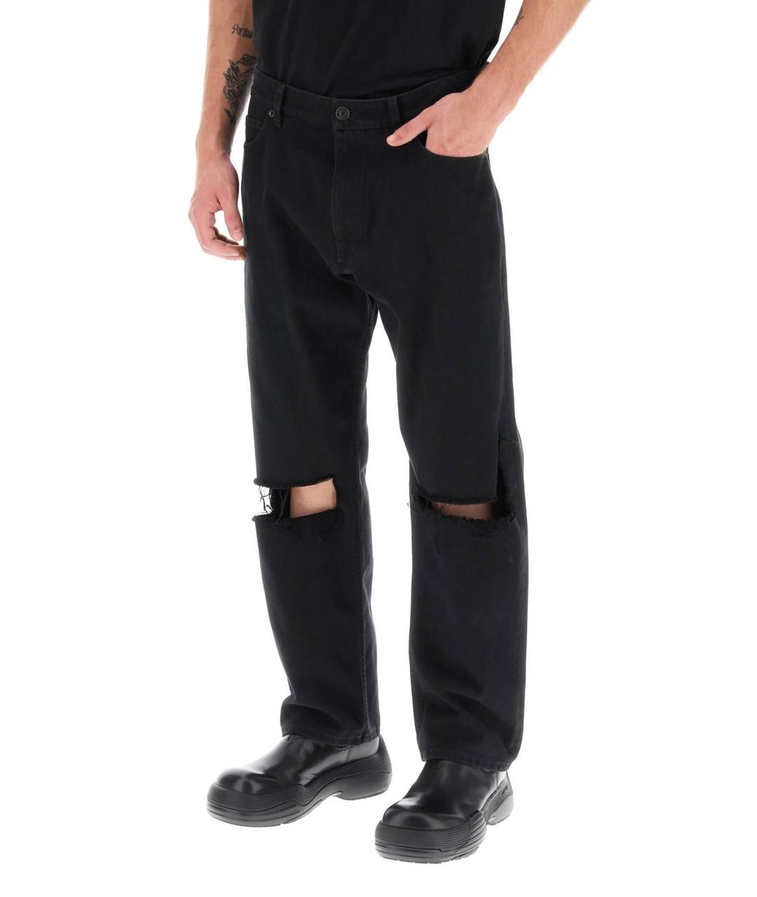 BALENCIAGA Черные хлопковые прямые джинсы, фото 6