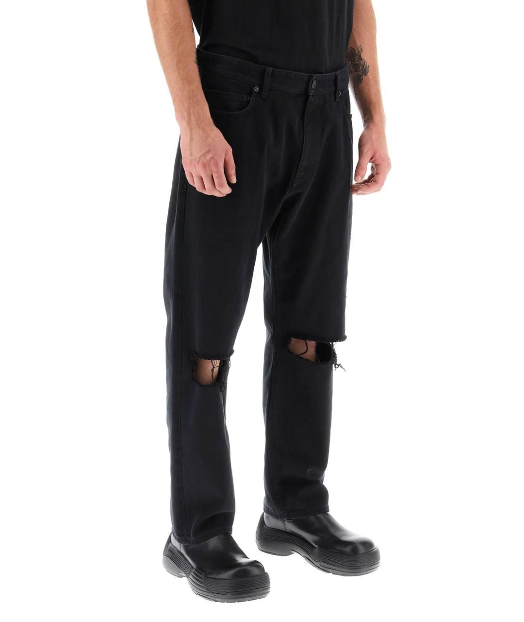 BALENCIAGA Черные хлопковые прямые джинсы, фото 4