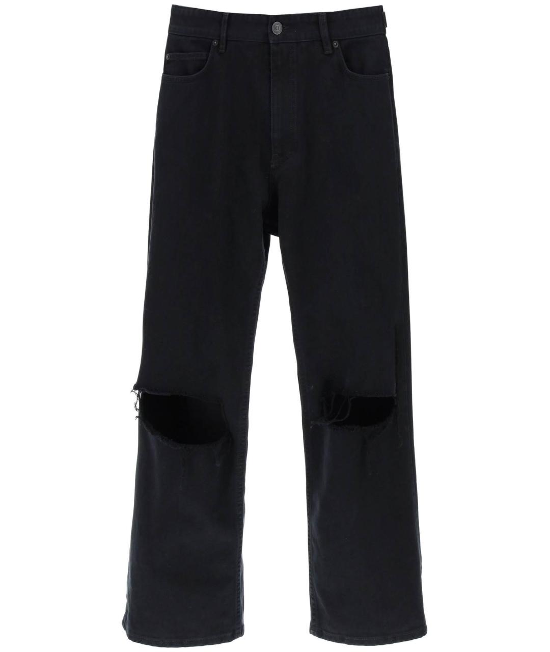 BALENCIAGA Черные хлопковые прямые джинсы, фото 2