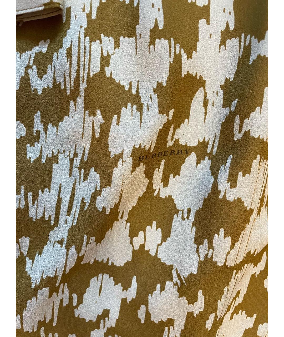 BURBERRY Горчичное шелковое повседневное платье, фото 6
