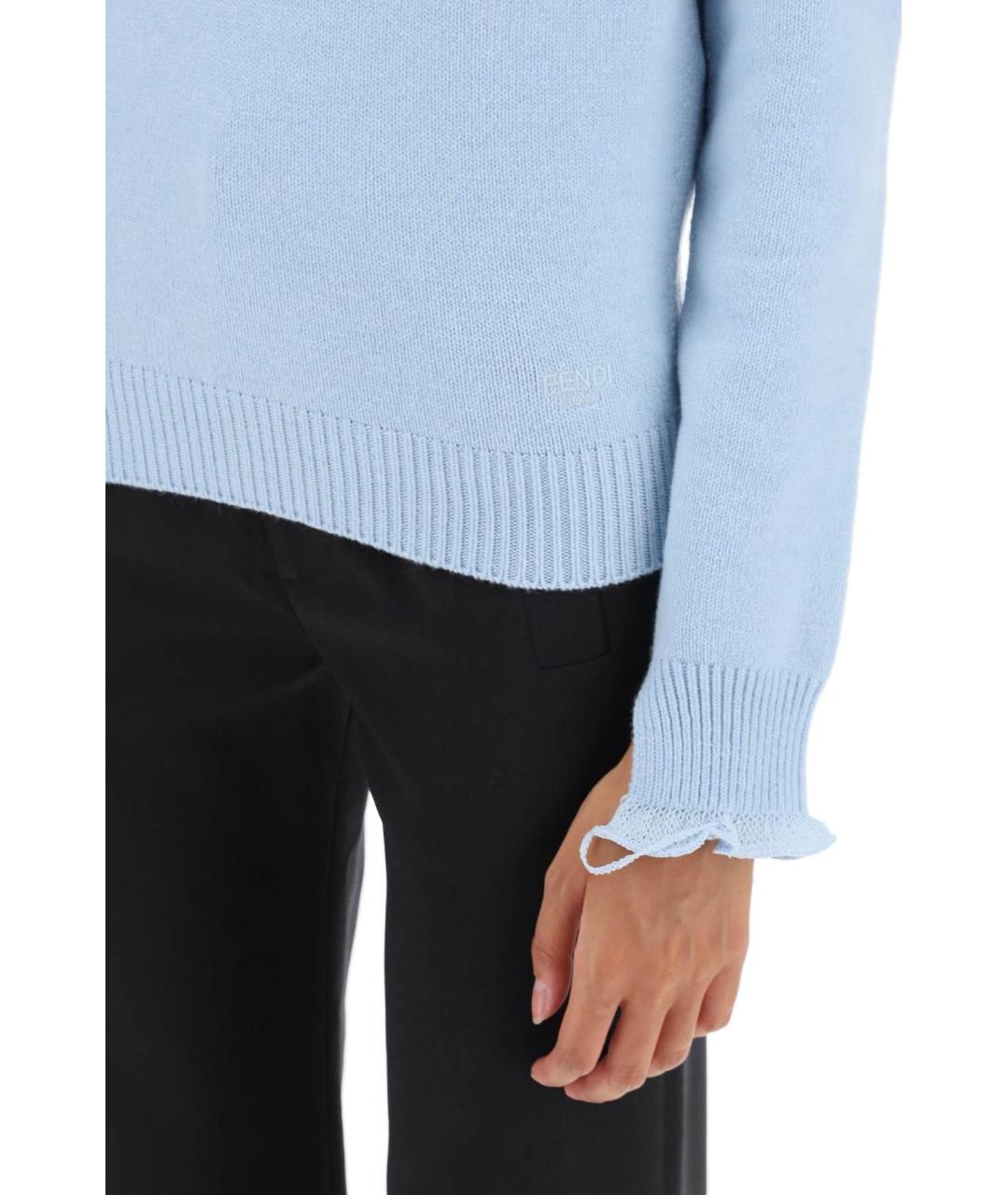 FENDI Голубой кашемировый джемпер / свитер, фото 6