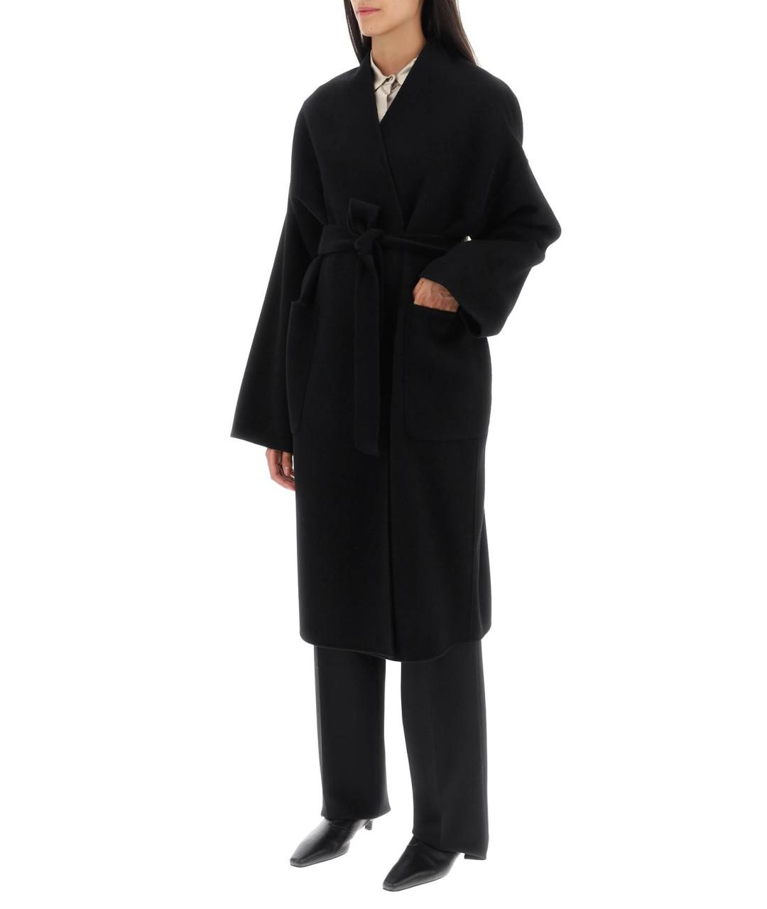 WEEKEND MAX MARA Черное шерстяное пальто, фото 6