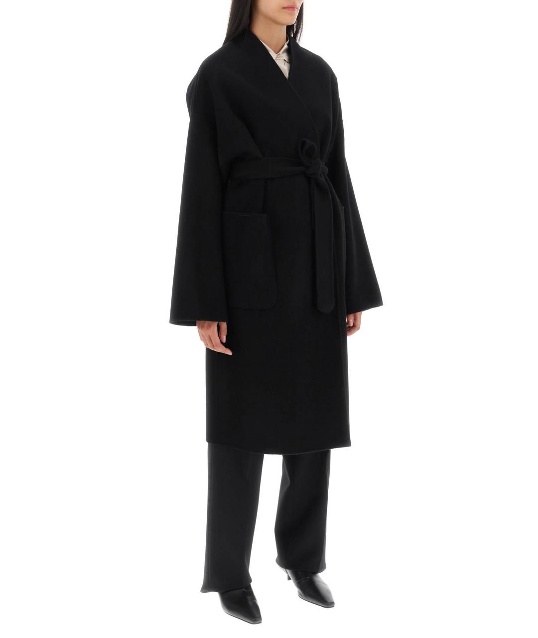 WEEKEND MAX MARA Черное шерстяное пальто, фото 4