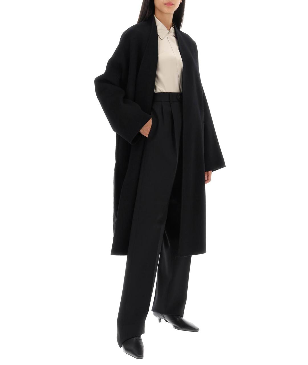 WEEKEND MAX MARA Черное шерстяное пальто, фото 3