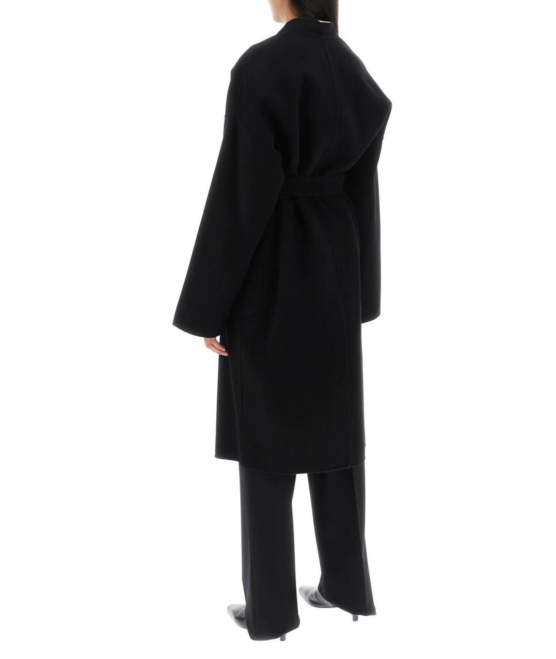 WEEKEND MAX MARA Черное шерстяное пальто, фото 5