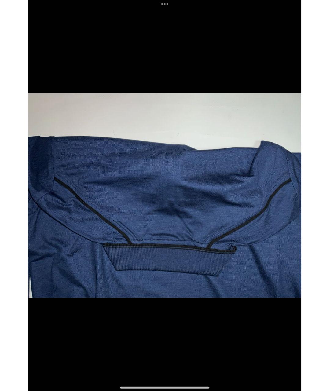 STEFANO RICCI Темно-синее поло с длинным рукавом, фото 6