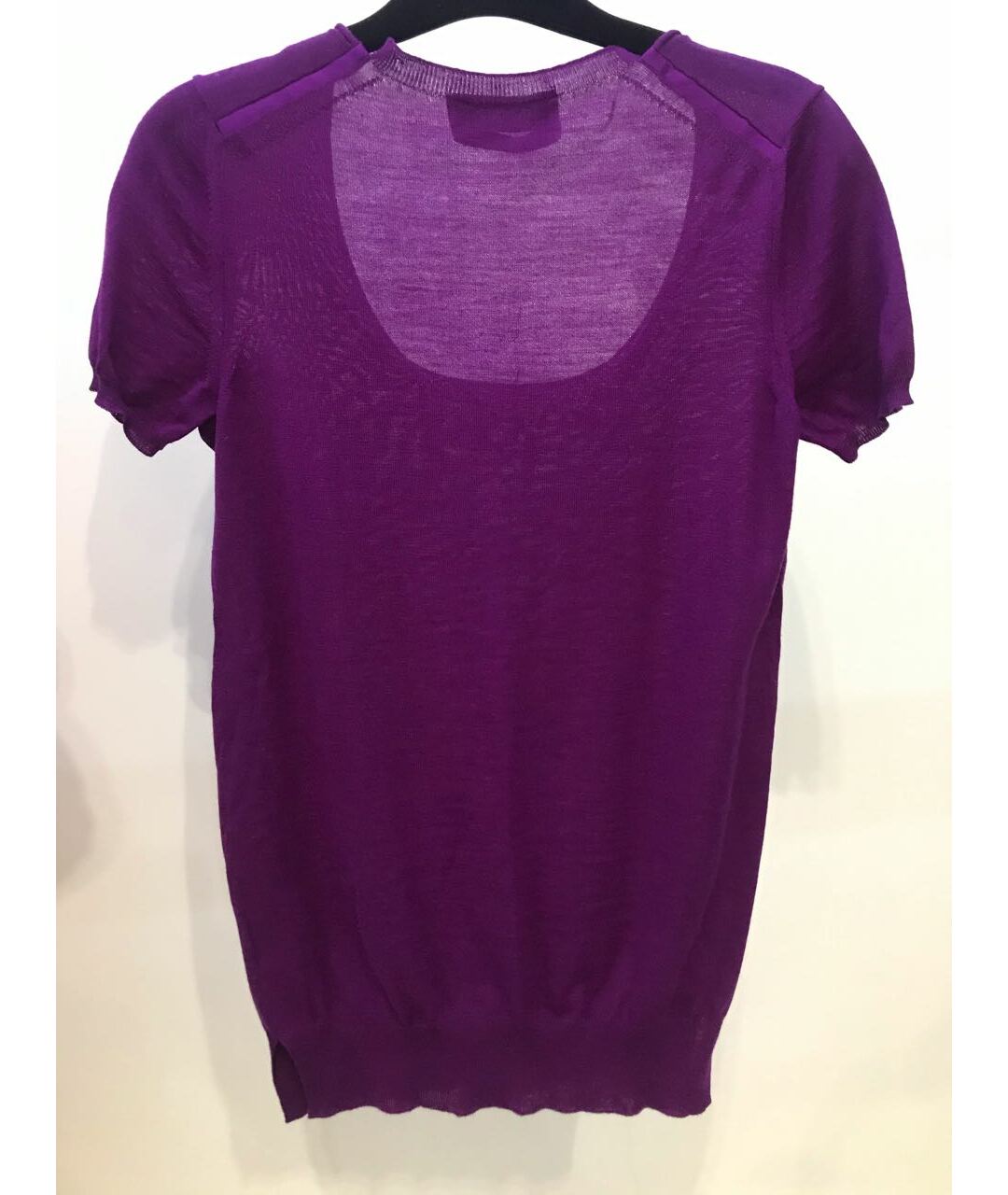 SAINT LAURENT Фиолетовая шерстяная футболка, фото 2
