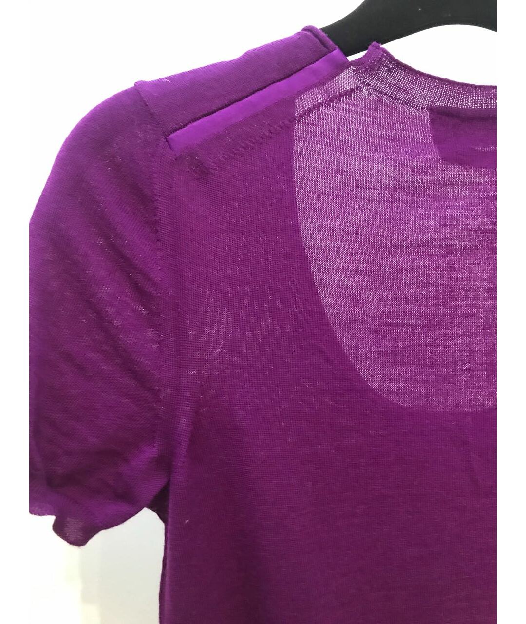 SAINT LAURENT Фиолетовая шерстяная футболка, фото 3