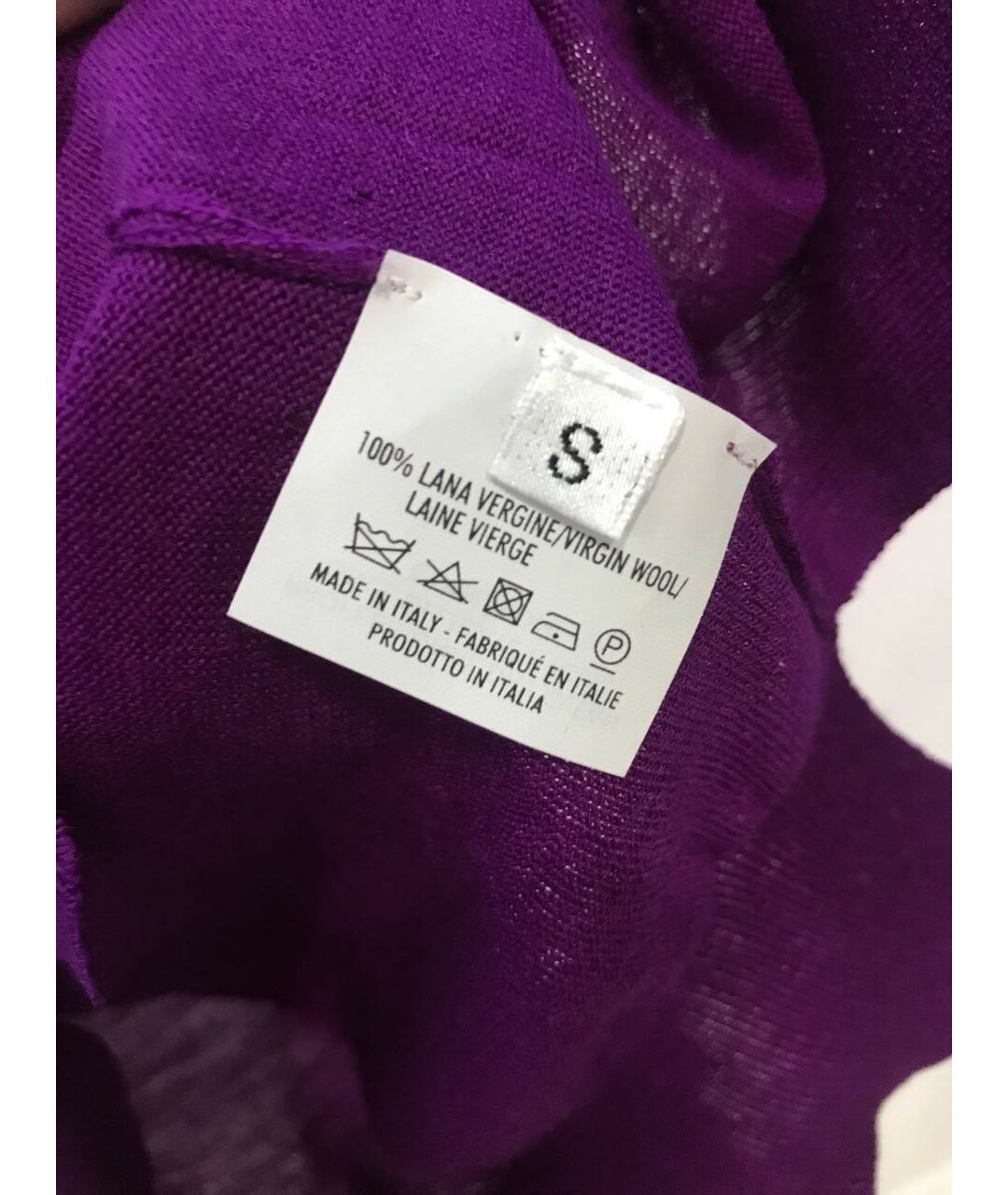 SAINT LAURENT Фиолетовая шерстяная футболка, фото 5