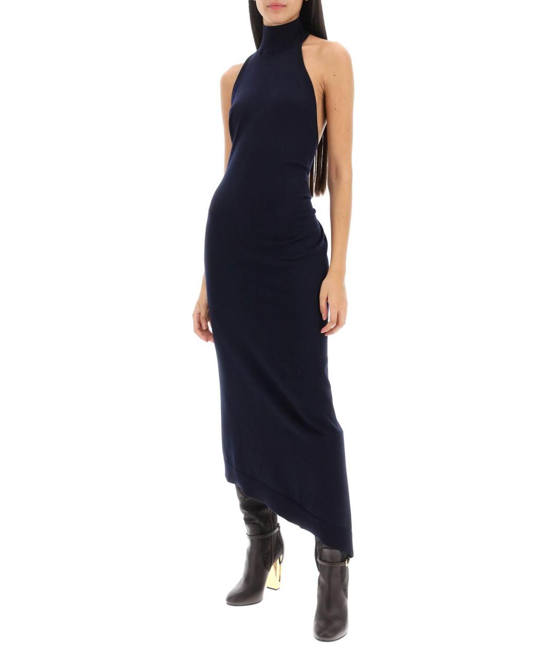 FENDI Темно-синее шерстяное повседневное платье, фото 3