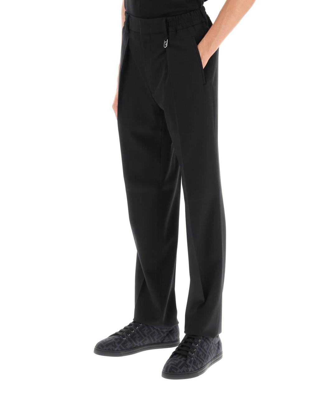 FENDI Черные шерстяные классические брюки, фото 6