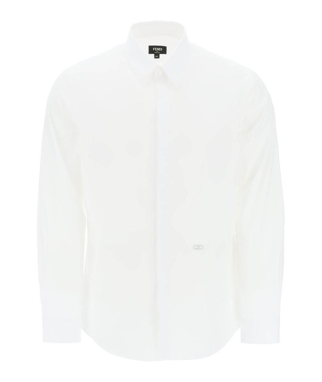 FENDI Белая хлопковая классическая рубашка, фото 2