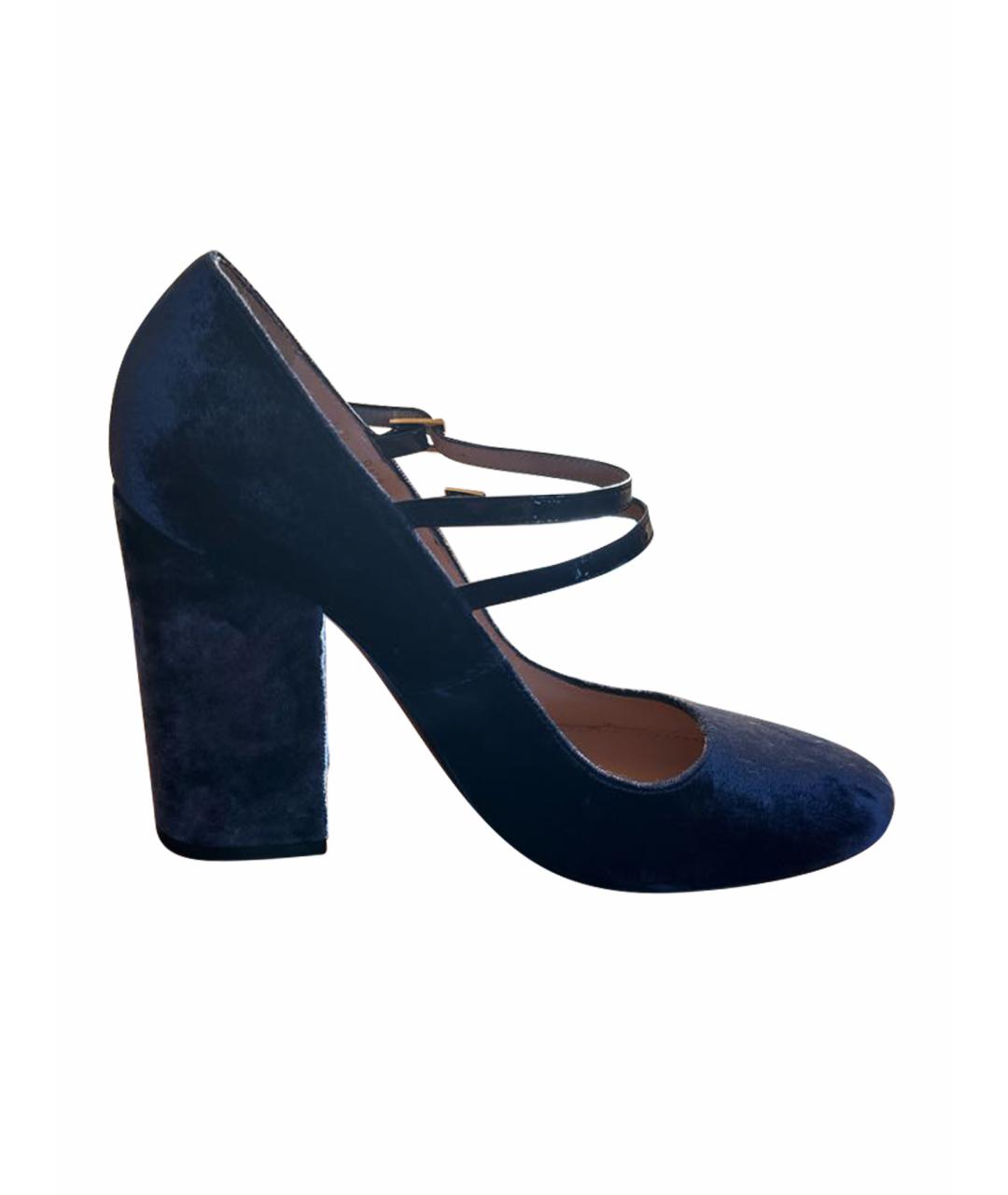 Louise Michail Темно-синие бархатные туфли, фото 1