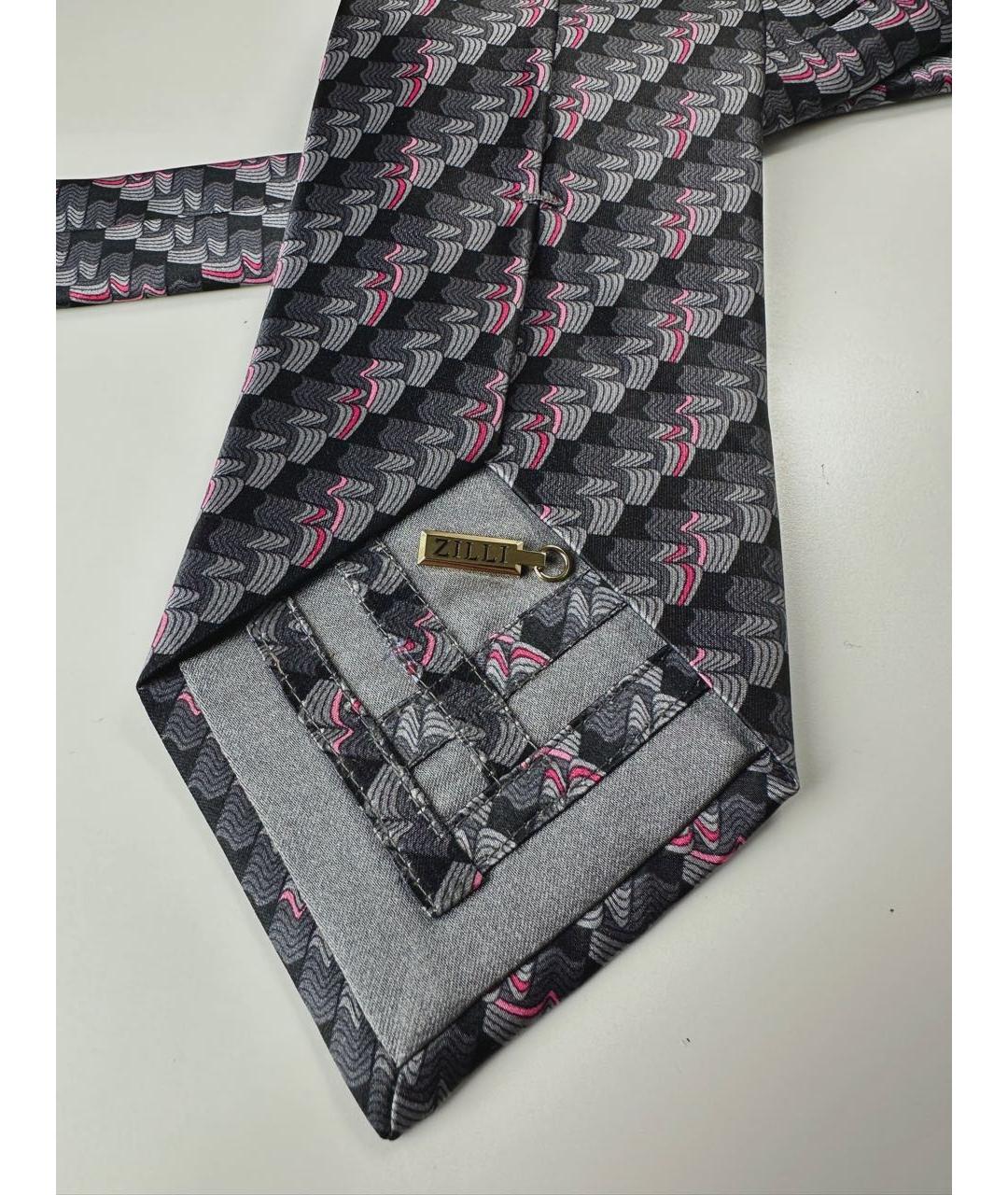 ZILLI Серый шелковый галстук, фото 4