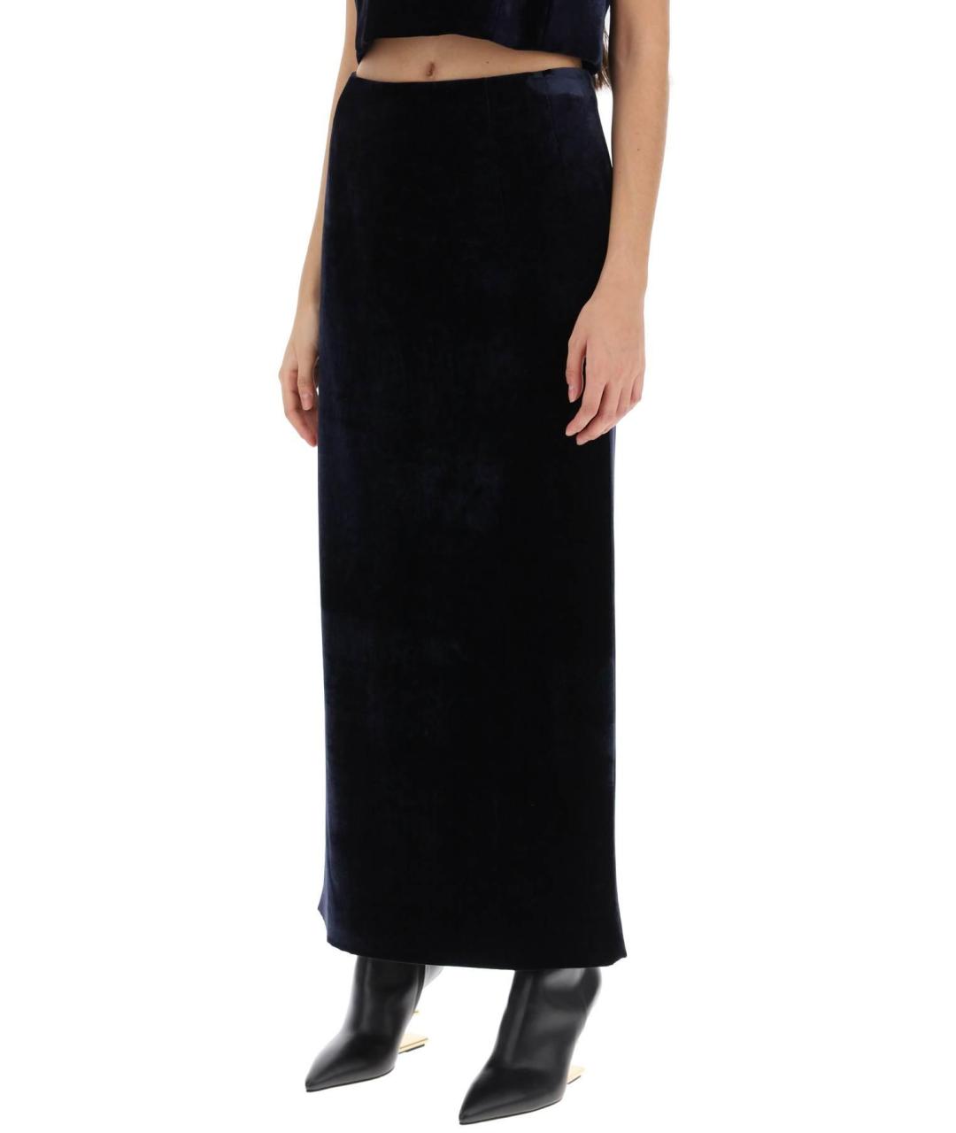FENDI Темно-синяя вискозная юбка макси, фото 6