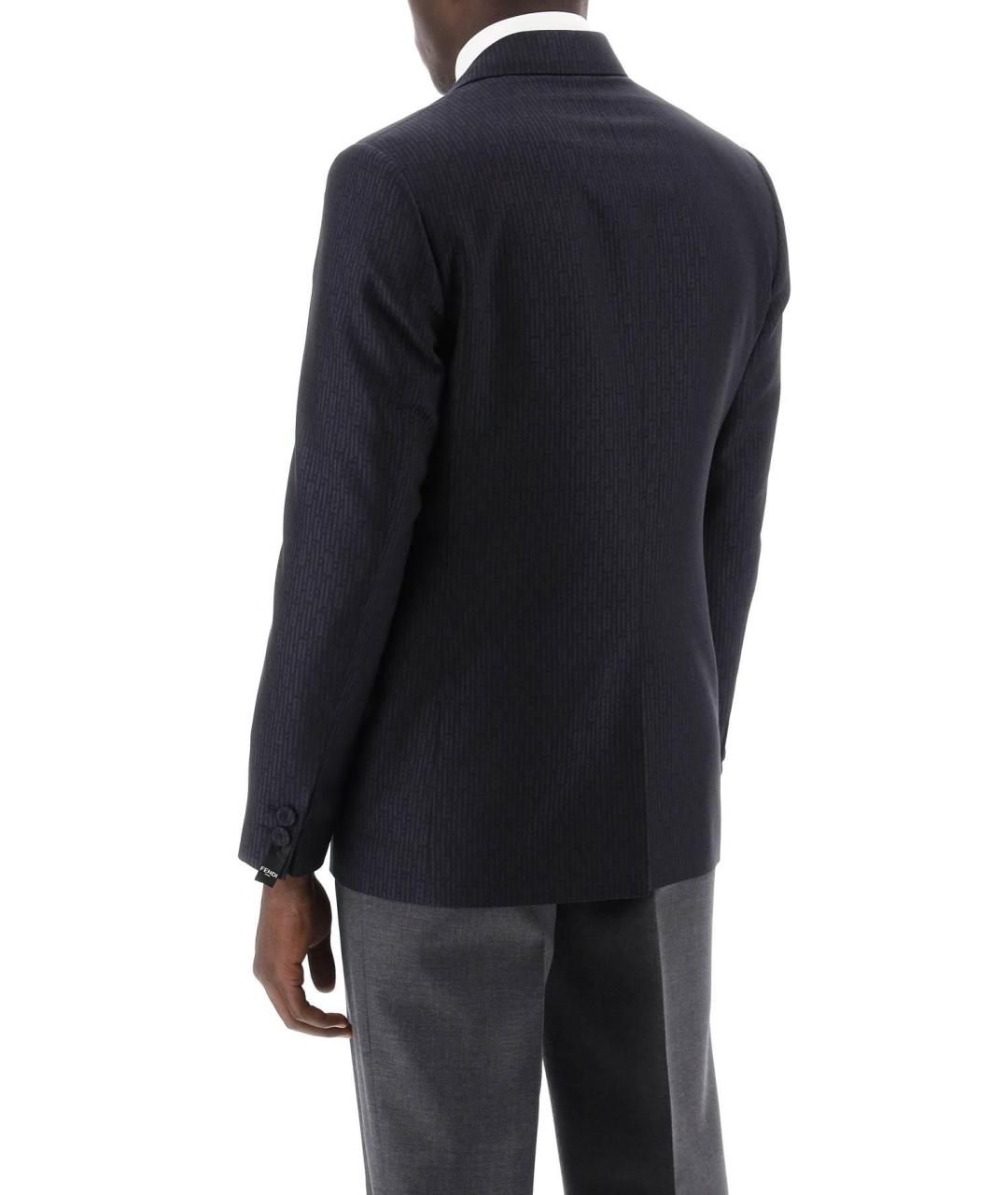 FENDI Темно-синий шерстяной пиджак, фото 5