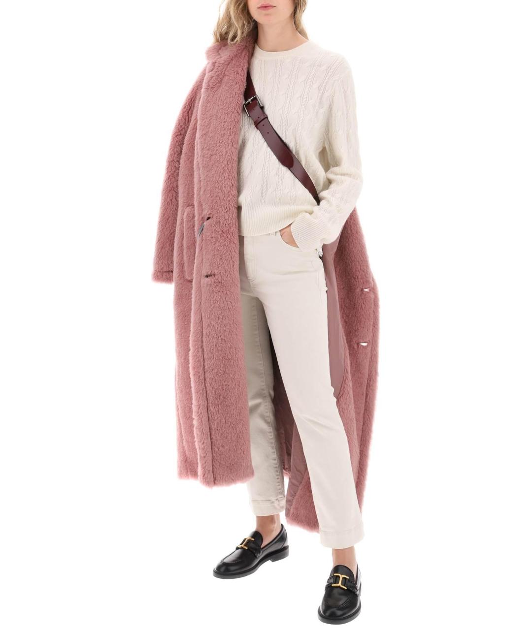 MAX MARA Розовое шерстяное пальто, фото 3