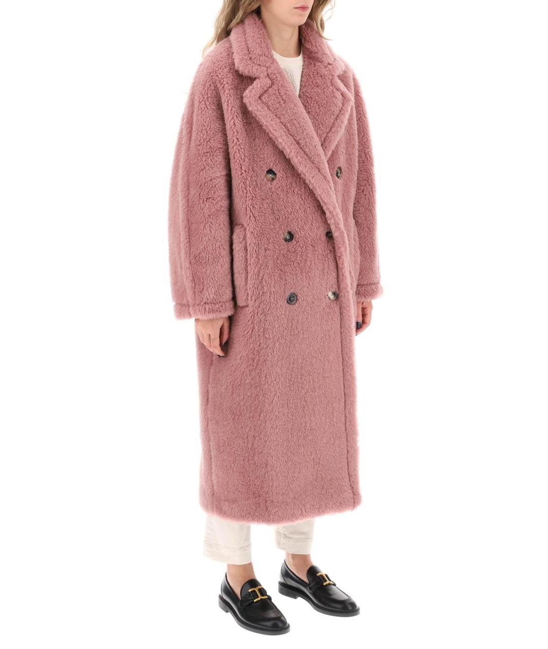 MAX MARA Розовое шерстяное пальто, фото 4
