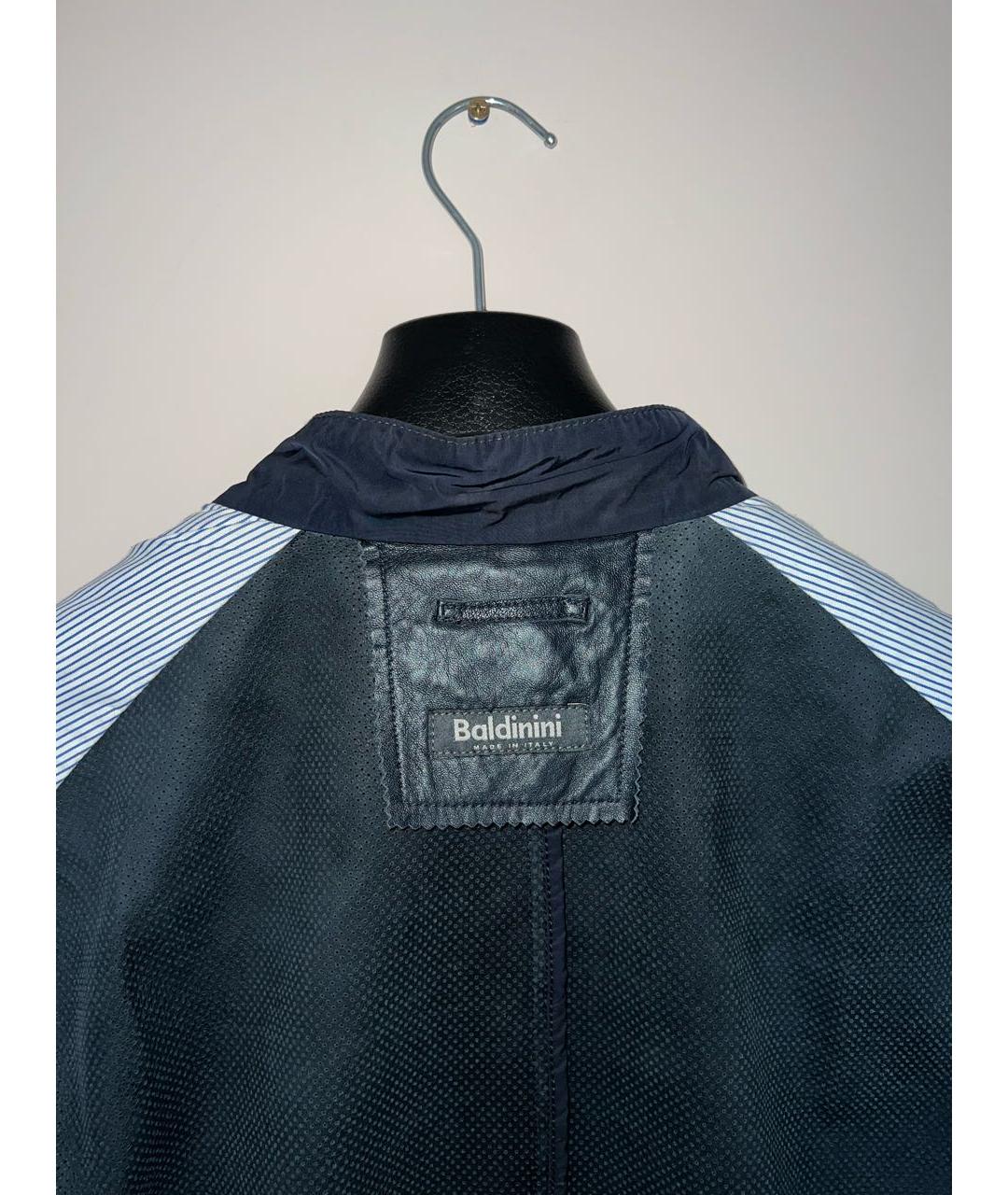 BALDININI Темно-синяя кожаная куртка, фото 3