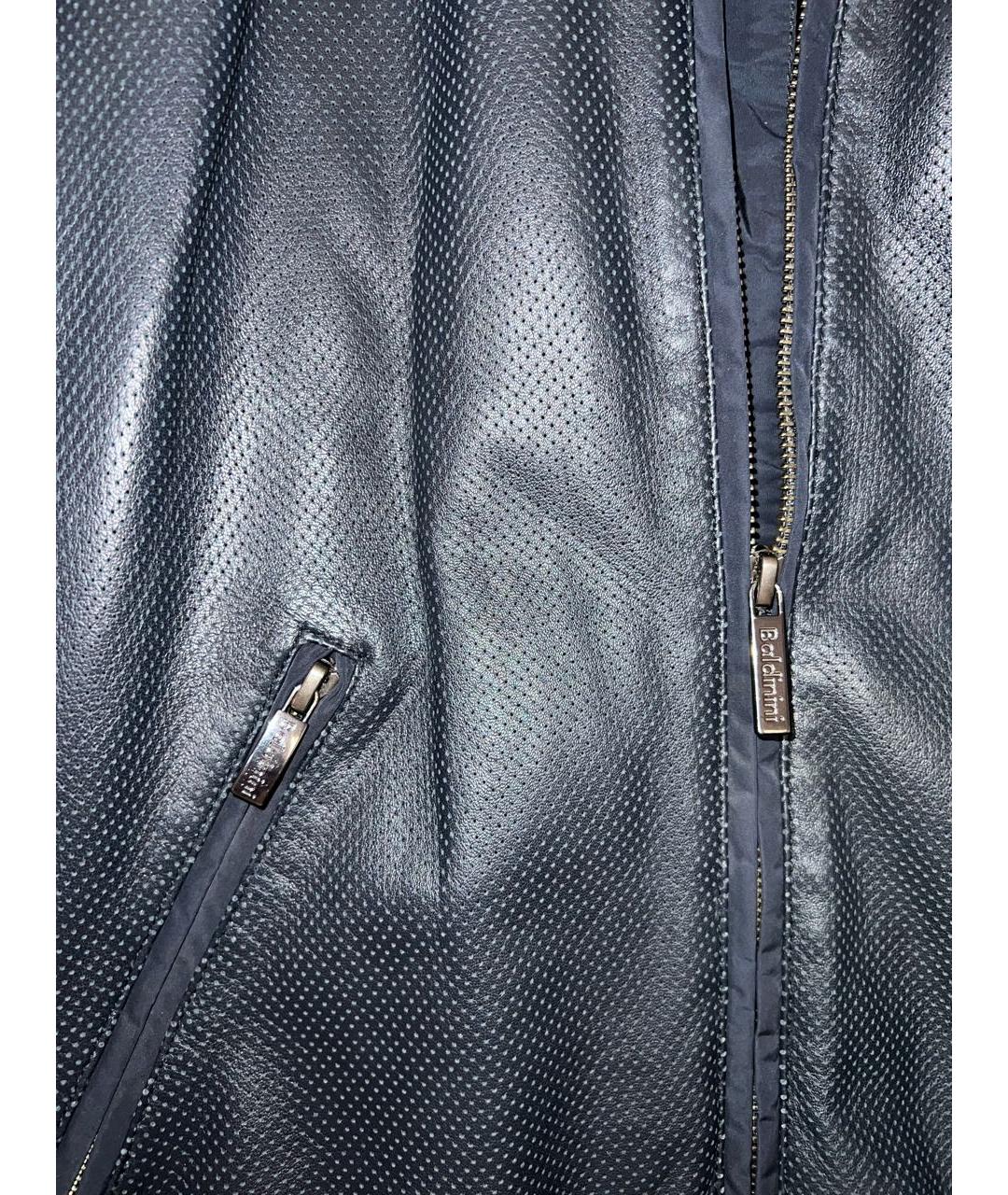 BALDININI Темно-синяя кожаная куртка, фото 4